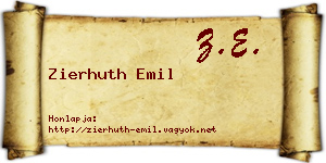 Zierhuth Emil névjegykártya